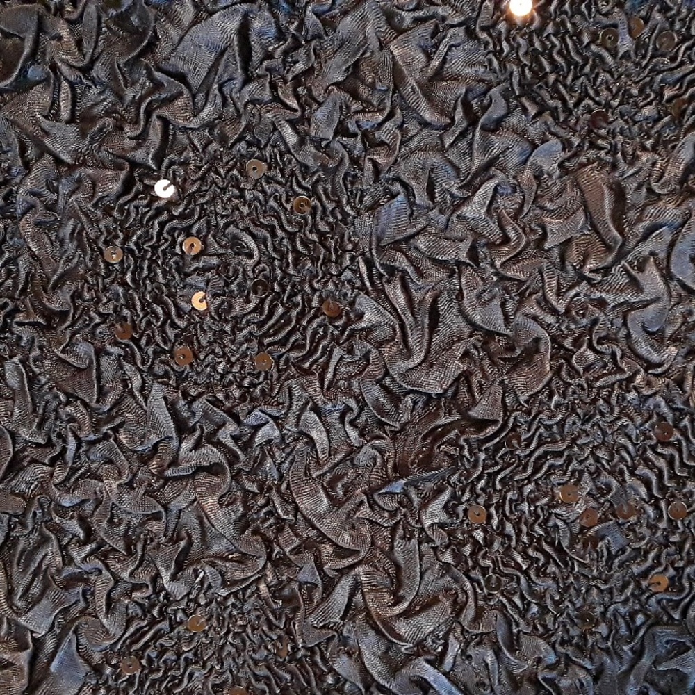 Carole Little Vintage Sleeveless Top Popcorn Sequins Rich Chocolate Brown Size L - Picture 2 of 5